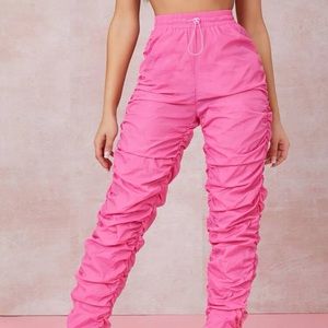 Ruched Windbreaker Pants